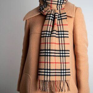 Burberrys Camel Lambswool Scarf